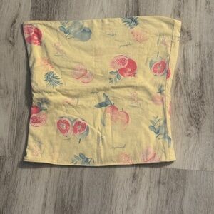 Hollister Yellow Tube Top with Floral Accents
